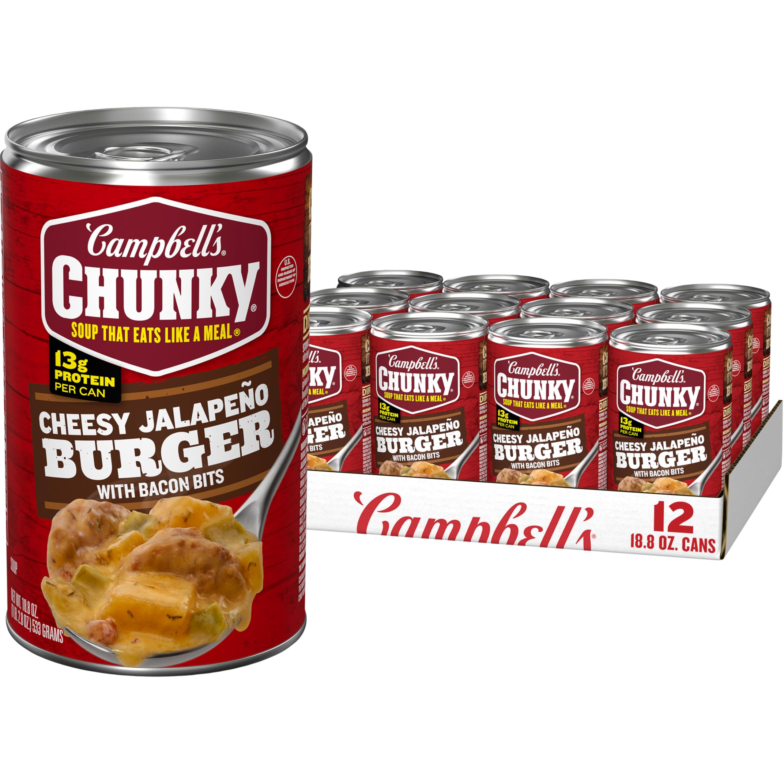 Amazon.com: Campbell's Chunky Cheesy Jalapeño Burger with Bacon